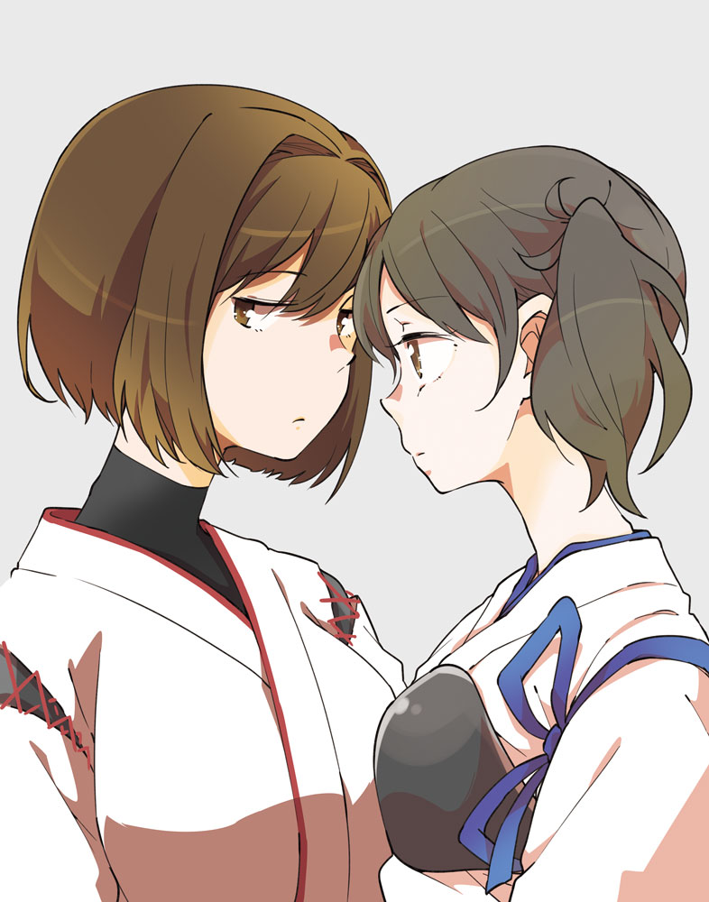 kaga and hyuuga (kantai collection) drawn by name_(sh)