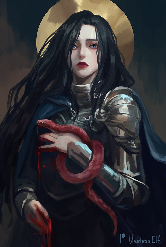 rellana twin moon knight (elden ring and 1 more) drawn by useless_elf