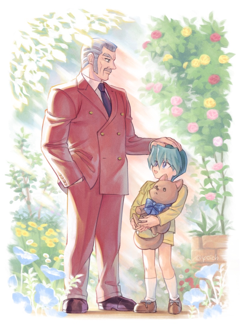 kaiba noah and kaiba gozaburo (yu-gi-oh! and 1 more) drawn by koma_yoichi