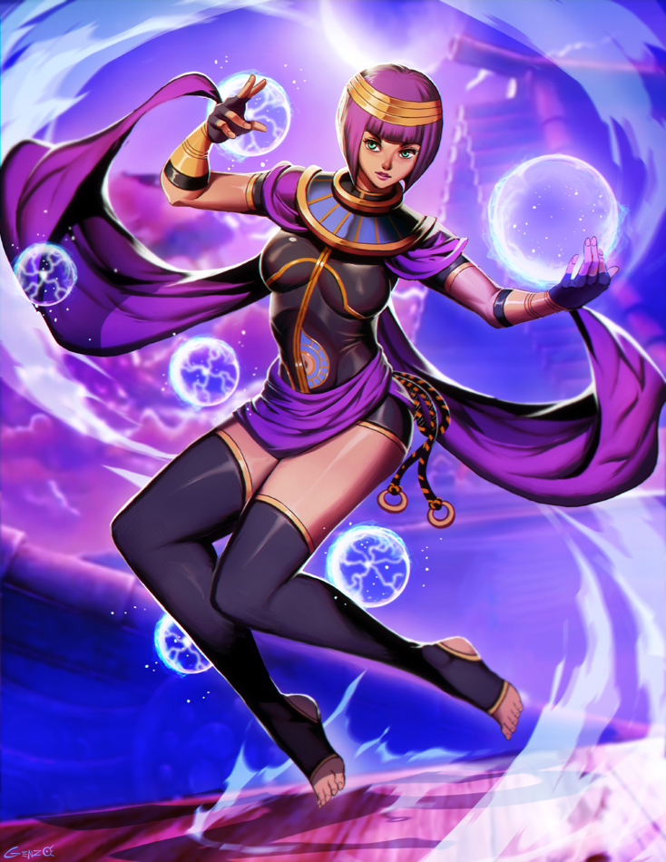 menat (street fighter and 1 more) drawn by genzoman