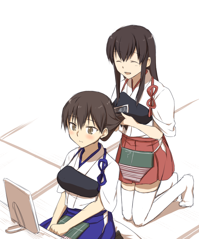 kaga and akagi (kantai collection) drawn by yatsuhashi_kyouto