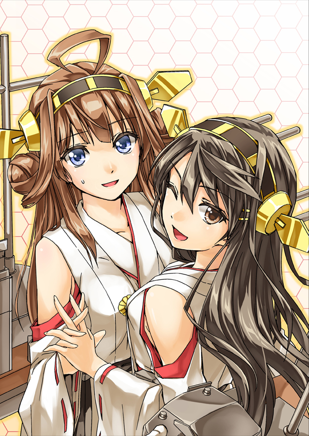 kongou and haruna (kantai collection) drawn by abo_(hechouchou)