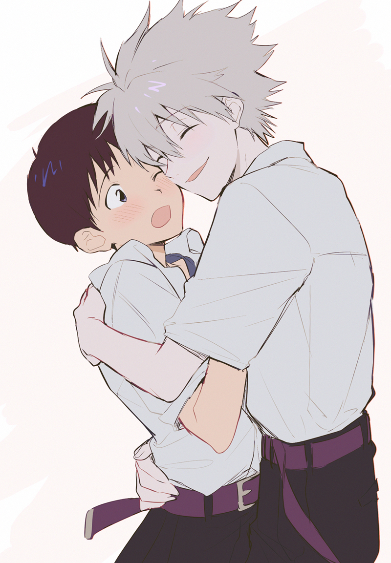 ikari shinji and nagisa kaworu (neon genesis evangelion) drawn by 11kkr