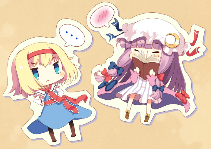 alice margatroid and patchouli knowledge (touhou) drawn by komone_ushio