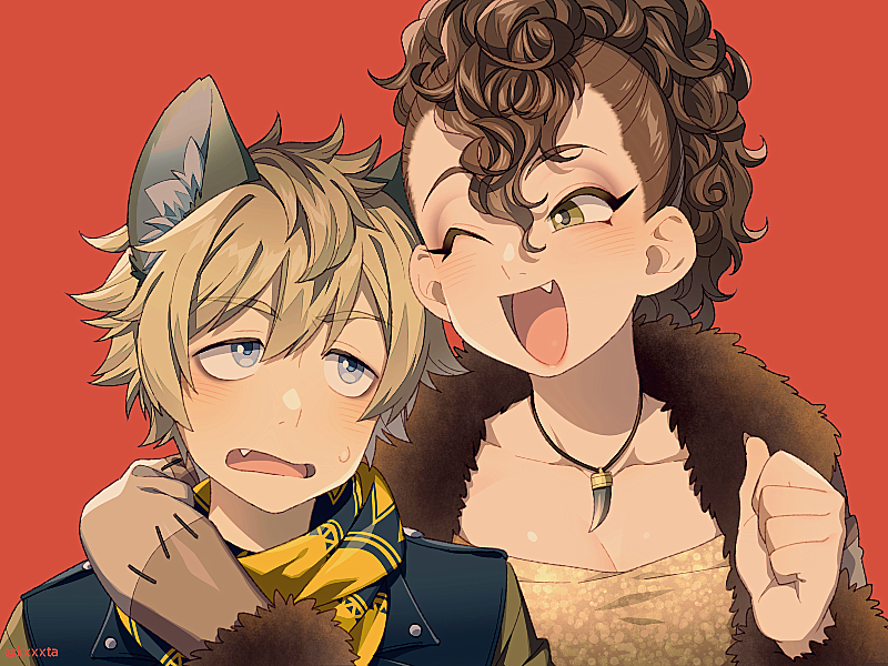 ruggie bucchi and pretty scar (twisted wonderland and 2 more) drawn by kiri_futoshi