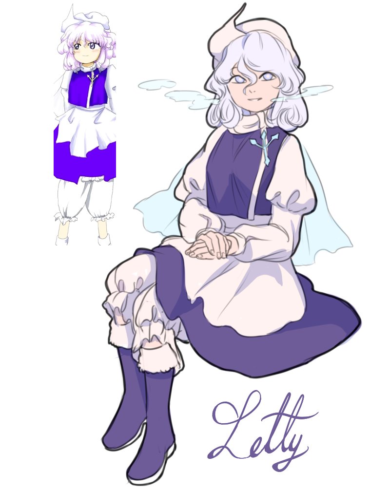 letty whiterock (touhou) drawn by mefomefo and zun_(artist)
