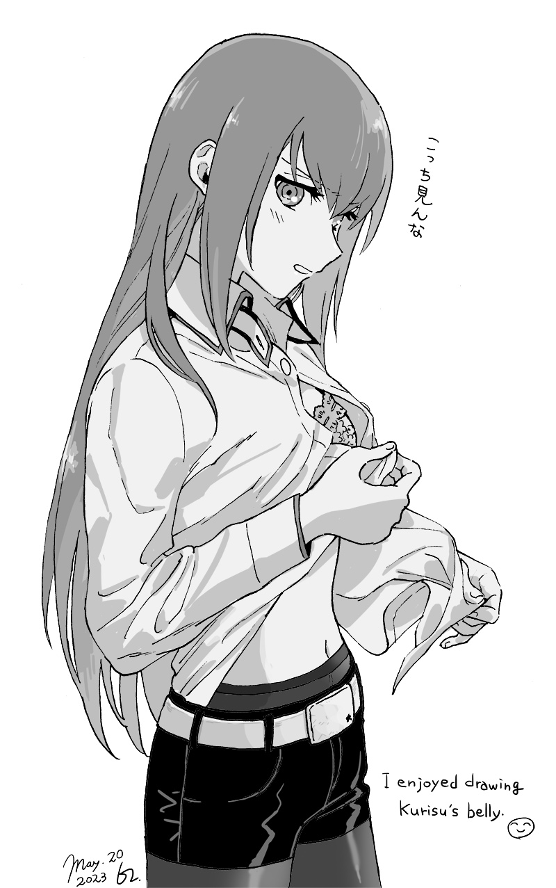 makise kurisu (science adventure and 1 more) drawn by rocni