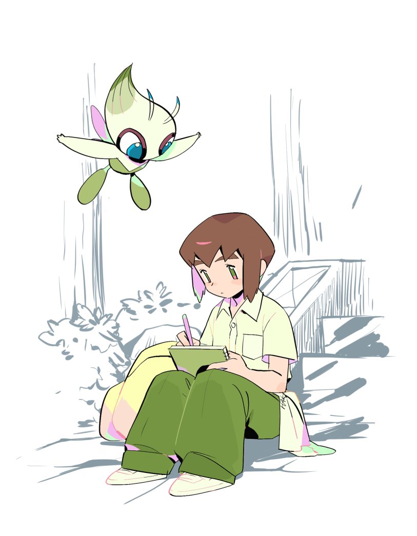 celebi and samuel oak (pokemon and 3 more) drawn by hak_ahl
