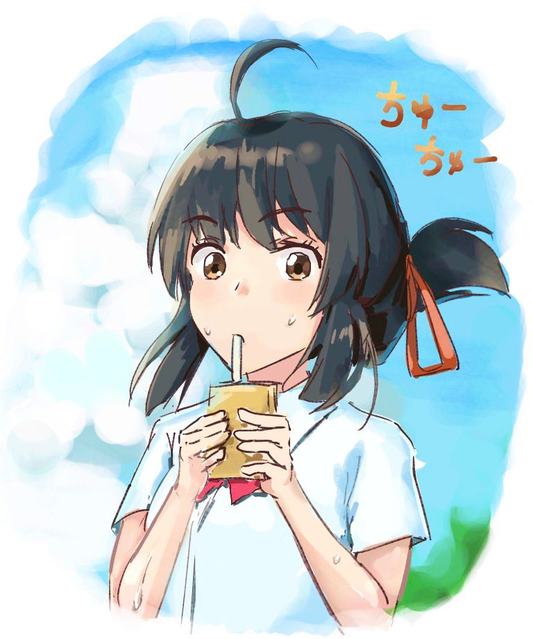 miyamizu mitsuha (kimi no na wa.) drawn by ichieda