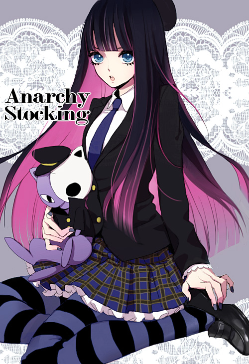 stocking and honekoneko (panty & stocking with garterbelt) drawn by uma_(i-boh)