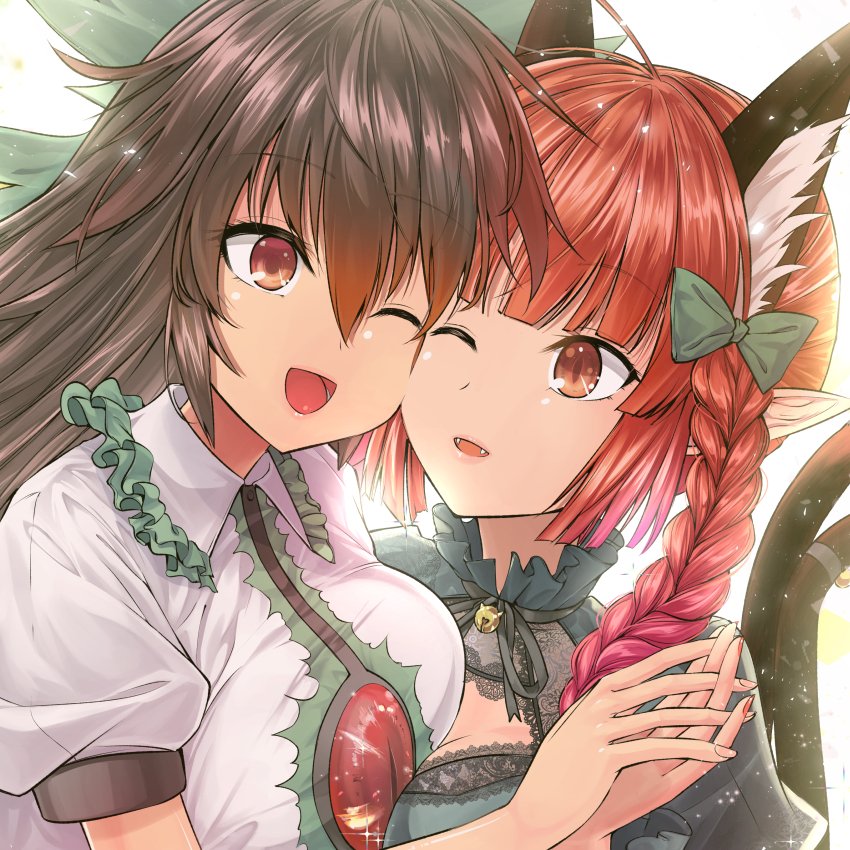 kaenbyou rin and reiuji utsuho (touhou) drawn by y2