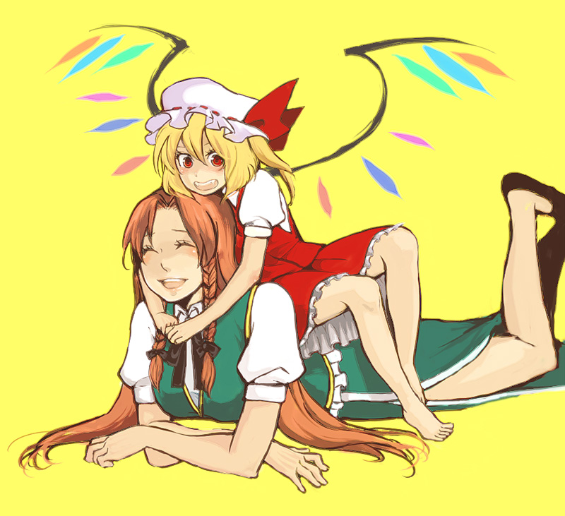 flandre scarlet and hong meiling (touhou) drawn by asakura_noi