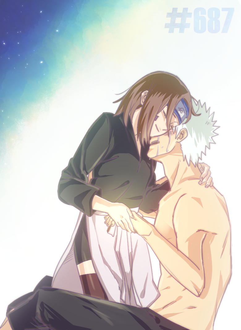uchiha obito and nohara rin (naruto and 1 more) drawn by saki_emi