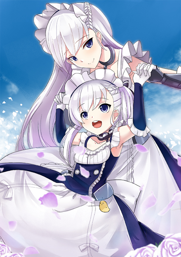belfast and little bel (azur lane) drawn by senbon_tsuki
