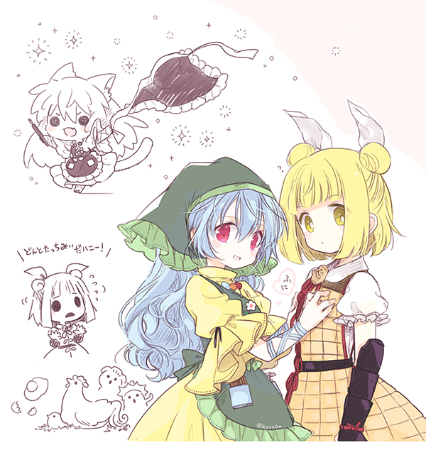 haniyasushin keiki and joutouguu mayumi (touhou) drawn by biyon