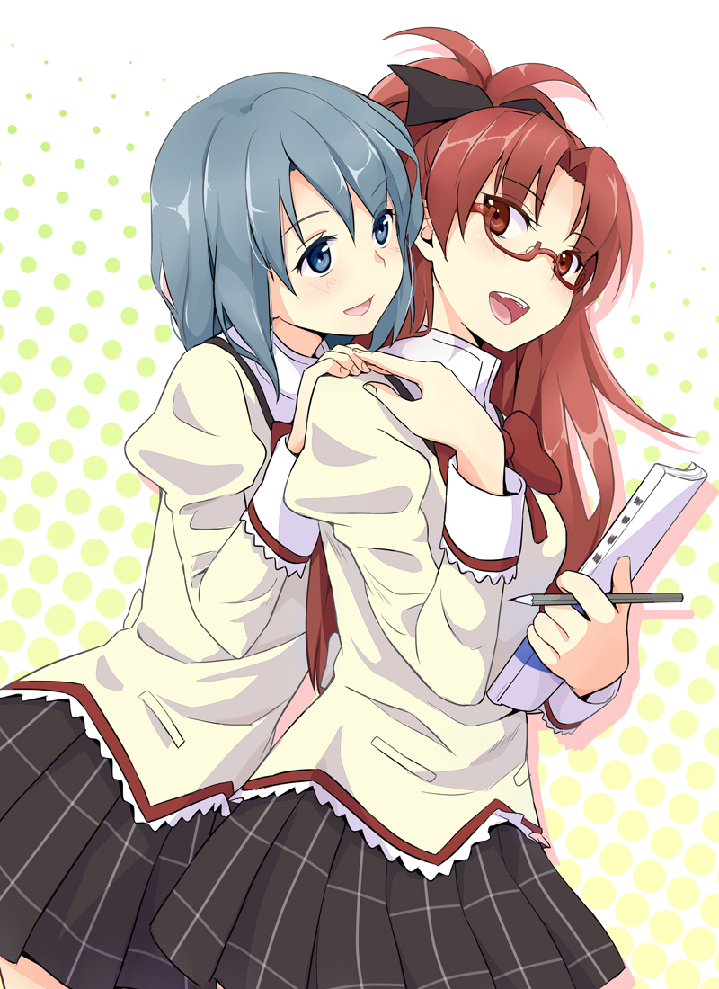 miki sayaka and sakura kyoko (mahou shoujo madoka magica) drawn by taromarun