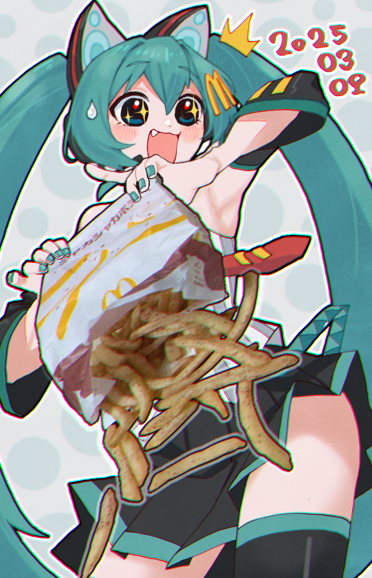 hatsune miku (vocaloid and 2 more) drawn by kanashimiojisan