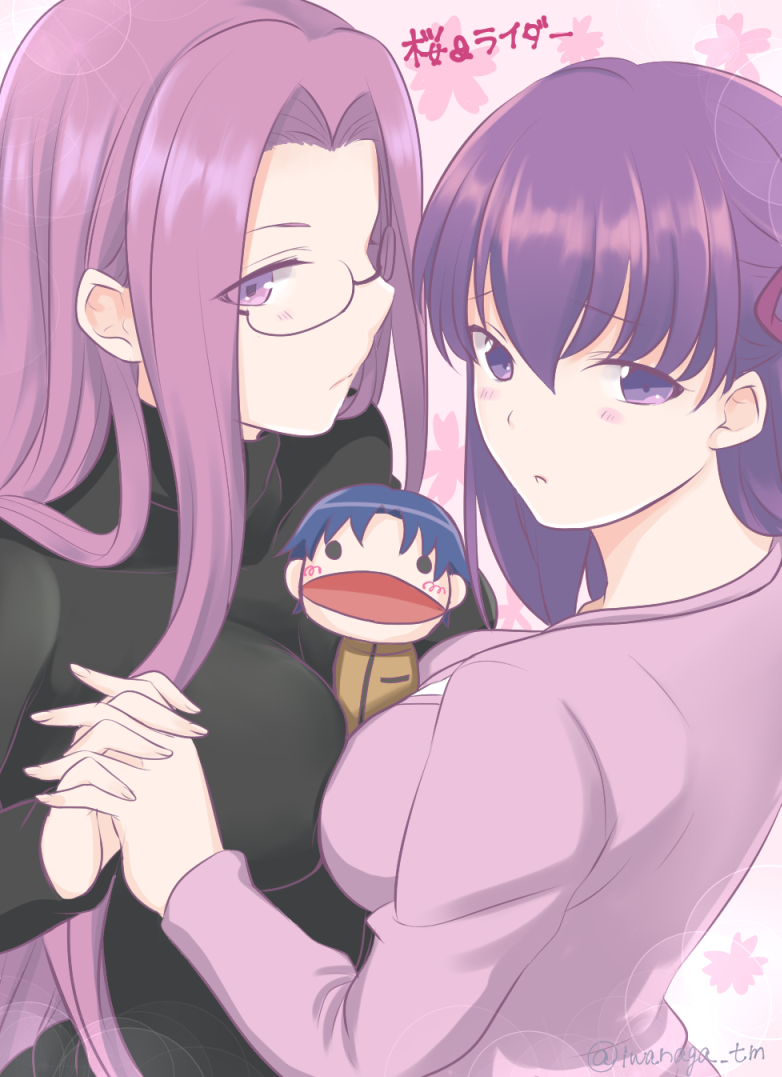 matou sakura, medusa, and matou shinji (fate and 1 more) drawn by iwanaga_tm