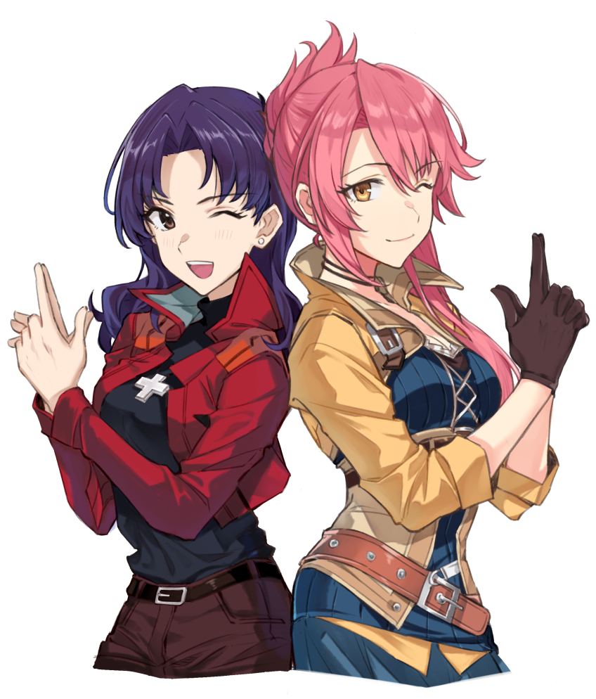 katsuragi misato, sara valestein, and carrie keranen (neon genesis evangelion and 3 more) drawn by rararamax