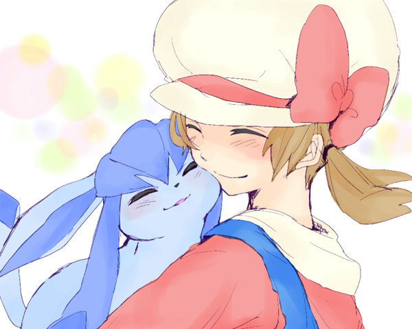 lyra and glaceon (pokemon and 1 more) drawn by pegumin