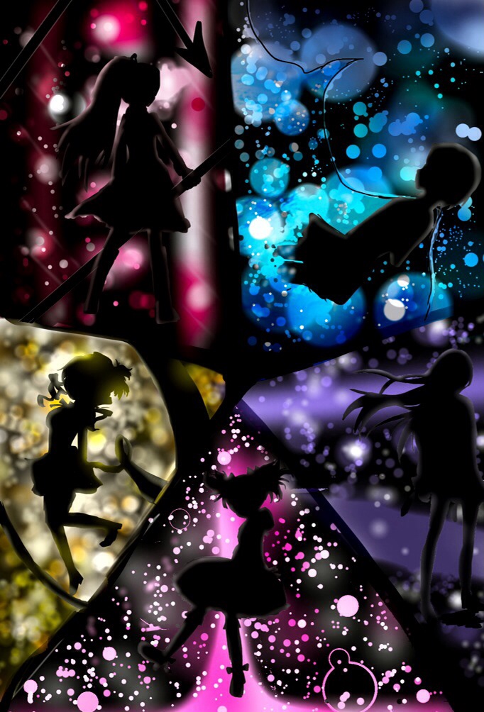 akemi homura, kaname madoka, miki sayaka, sakura kyoko, and tomoe mami (mahou shoujo madoka magica) drawn by tsubaki_(ricehair)