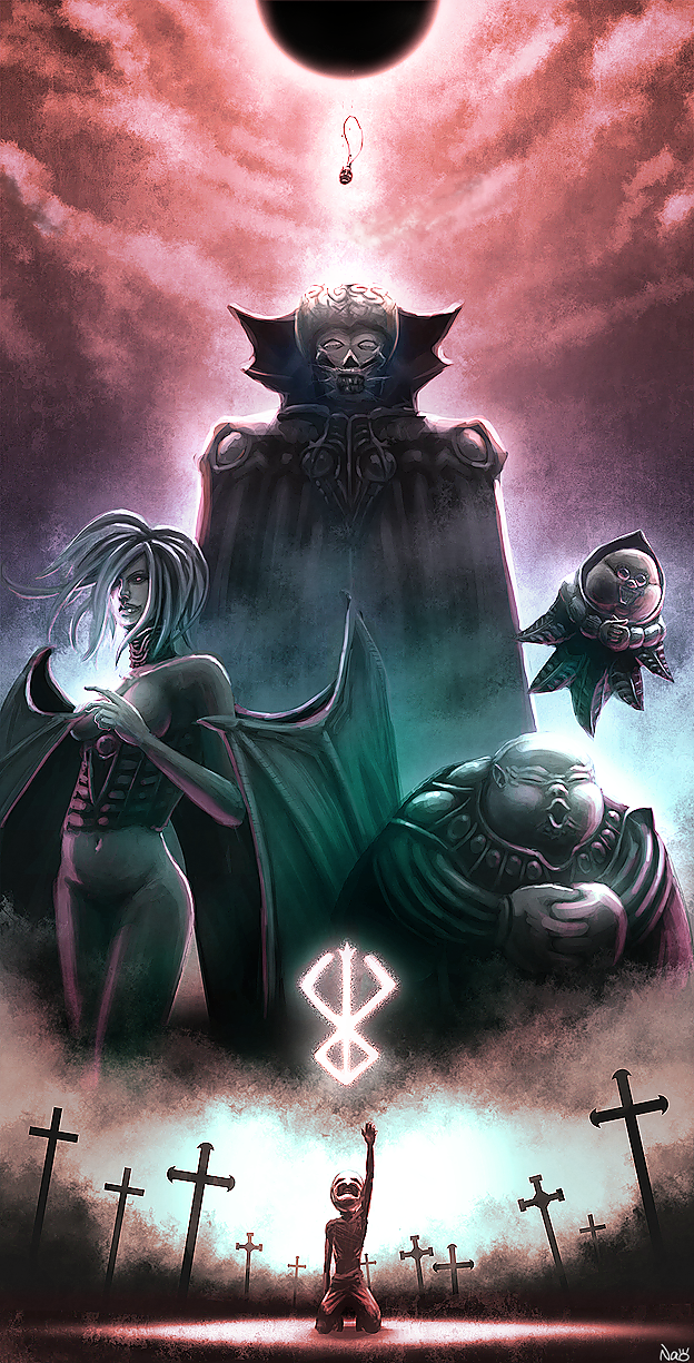 griffith, slan, void, ubik, and conrad (berserk) drawn by nao_(1989gangsta)