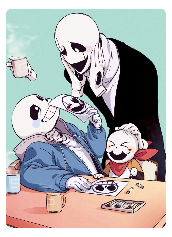 sans, papyrus, and w.d. gaster (undertale) drawn by ahin_vpv