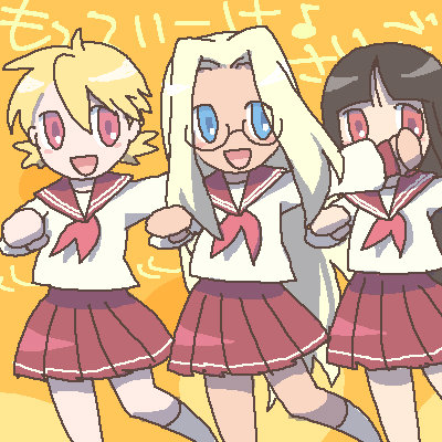 alucard, seras victoria, integra hellsing, and girlycard (lucky star and 1 more) drawn by nankakureman