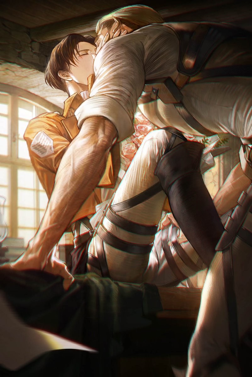 levi and erwin smith (shingeki no kyojin) drawn by wyx10220