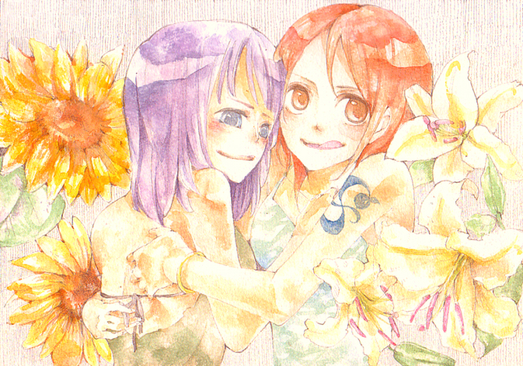 nami and nico robin (one piece) drawn by tada_kaoru