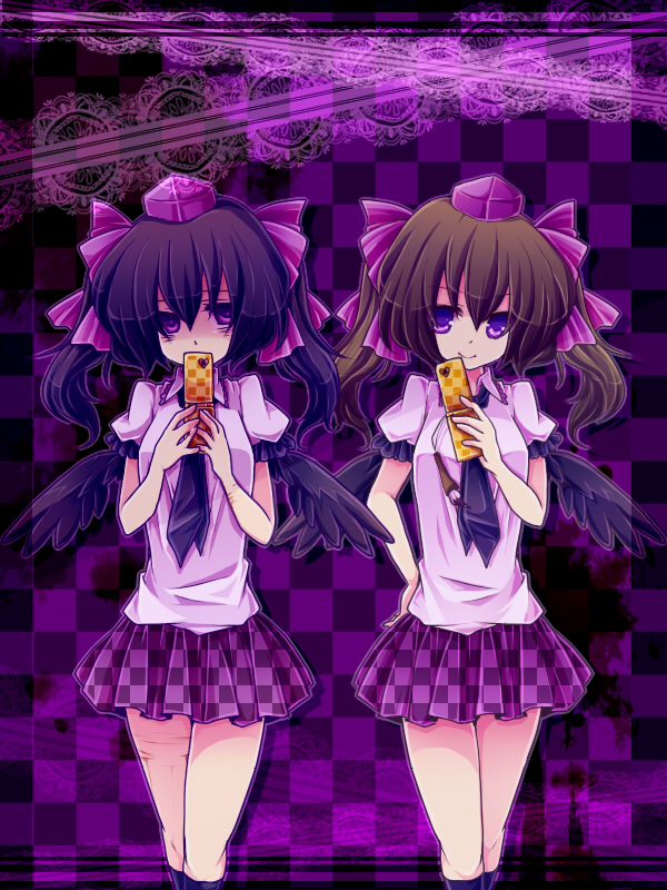 himekaidou hatate and hata-tan (touhou) drawn by kurosu_rino