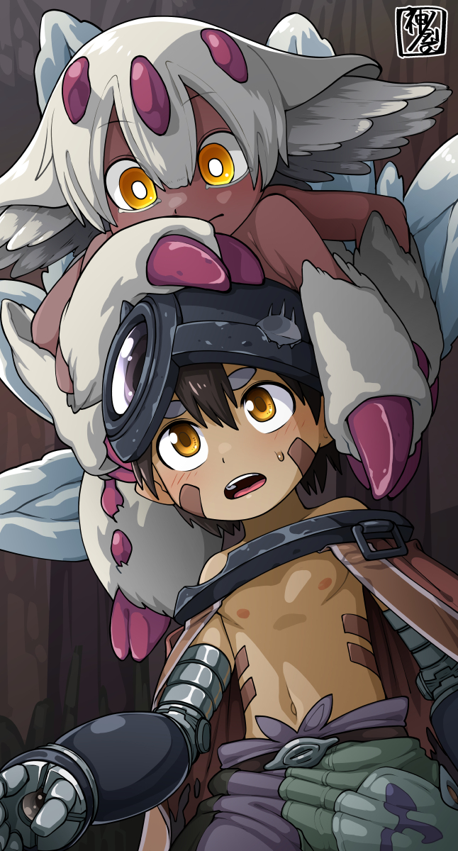 reg and faputa (made in abyss) drawn by kaminosaki