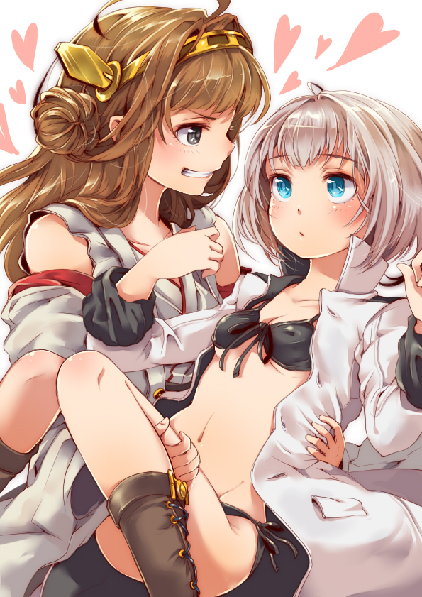 kongou, female admiral, and narumi tsuyu (kantai collection) drawn by mataichi_mataro