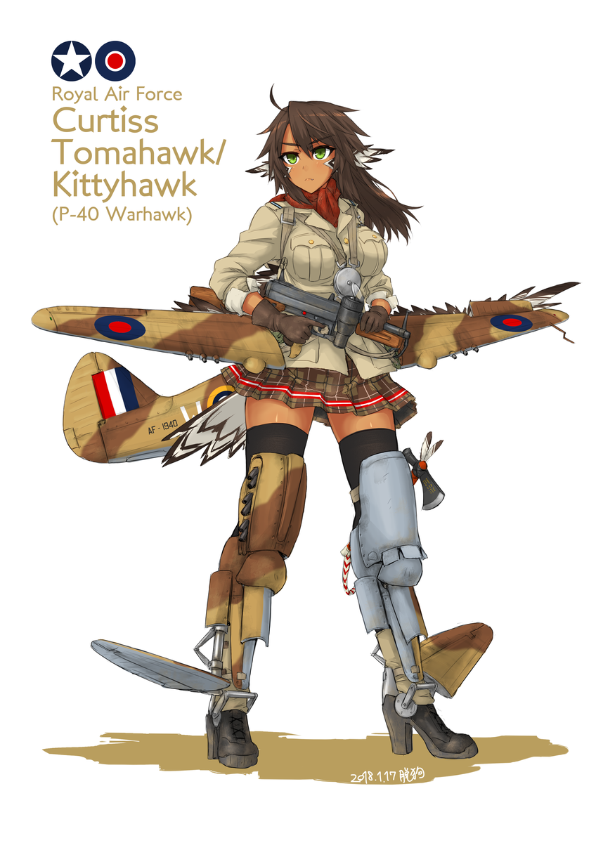 p-40 warhawk (original) drawn by dakku_(ogitsune)
