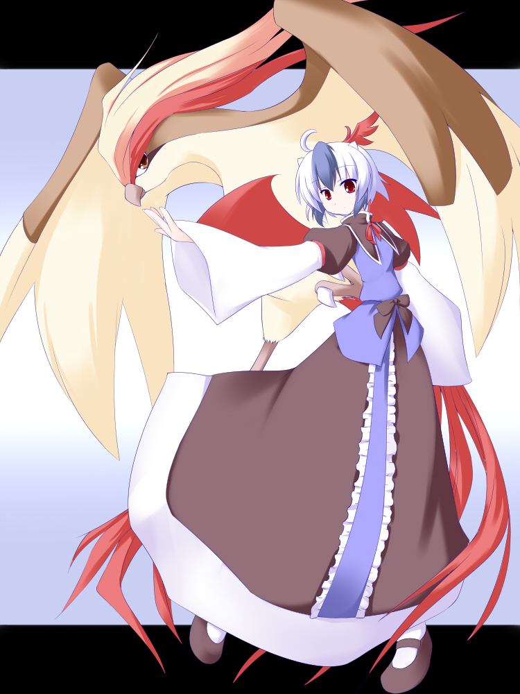 tokiko and pidgeot (touhou and 1 more) drawn by miyo_(miyomiyo01)
