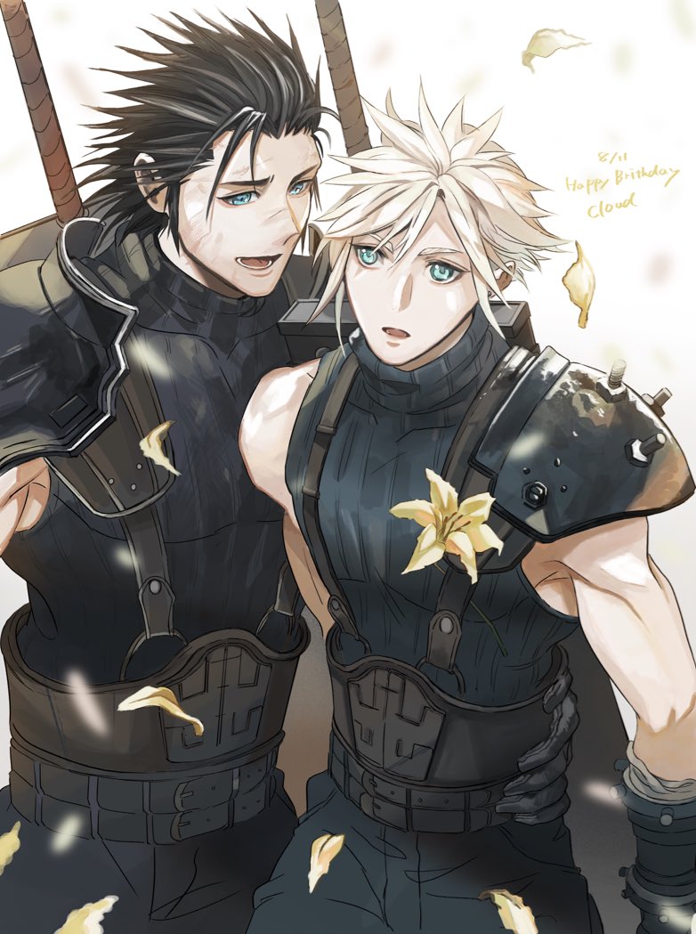 cloud strife and zack fair (final fantasy and 2 more) drawn by 2b_fff