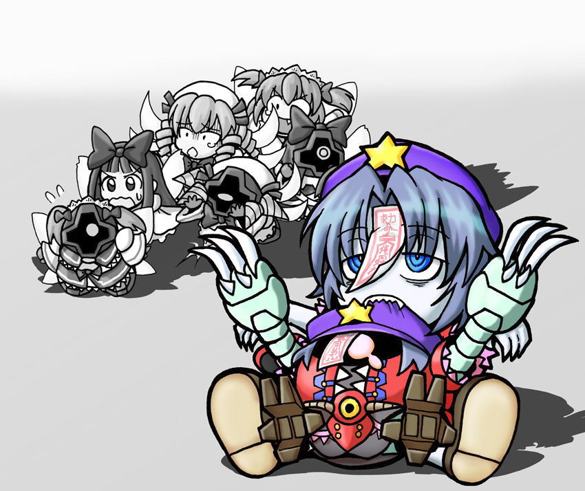 miyako yoshika, star sapphire, luna child, sunny milk, dom, and 1 more (touhou and 2 more) drawn by ichien_(ichien_jinsei)