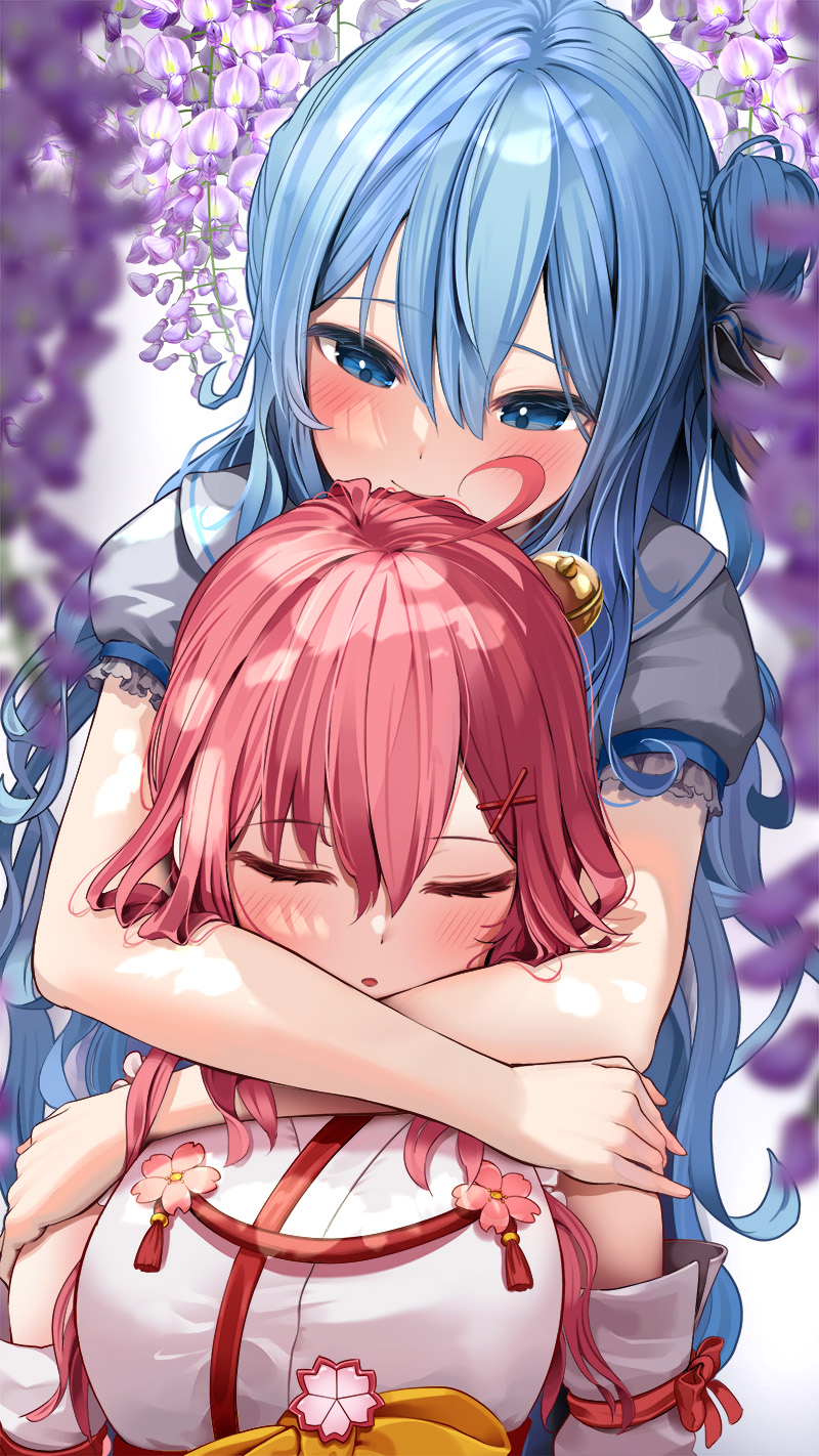 hoshimachi suisei and sakura miko (hololive) drawn by takahira_(takahirac562)