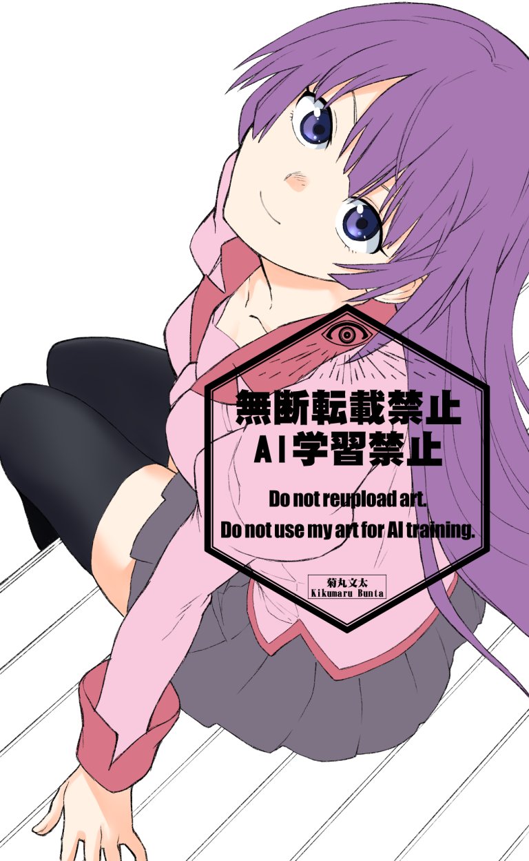 senjougahara hitagi (monogatari and 1 more) drawn by kikumaru_bunta