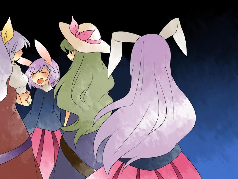 reisen udongein inaba, watatsuki no yorihime, watatsuki no toyohime, and reisen (touhou) drawn by hammer_(sunset_beach)