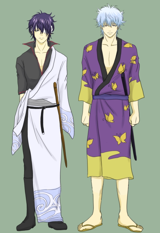 sakata gintoki and takasugi shinsuke (gintama) drawn by shiroyasha