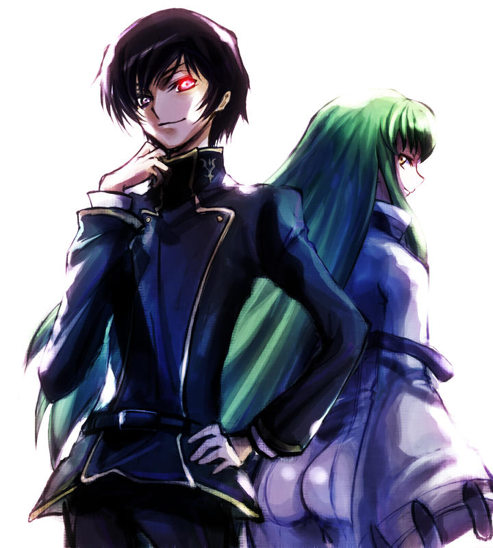 c.c. and lelouch vi britannia (code geass) drawn by yk-kz