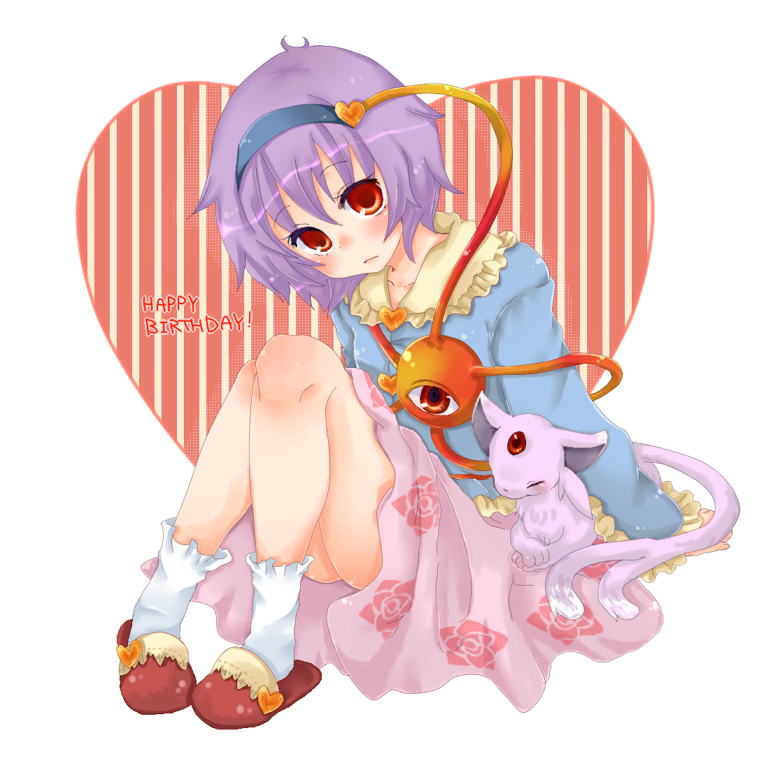 komeiji satori and espeon (touhou and 1 more) drawn by takamura