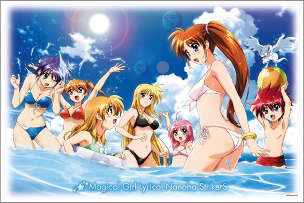 fate testarossa, takamachi nanoha, vivio, subaru nakajima, teana lanster, and 3 more (lyrical nanoha and 1 more) drawn by okuda_yasuhiro
