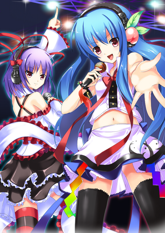 hinanawi tenshi and nagae iku (touhou) drawn by koi_(koisan)