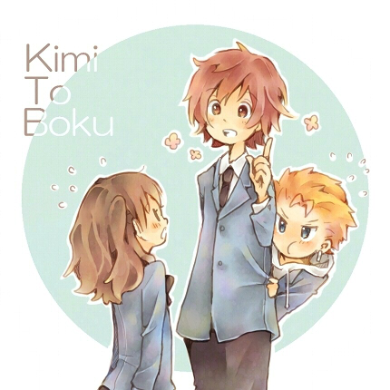 tachibana chizuru, satou masaki, and matsuoka shun (kimi to boku) drawn by gomahichi
