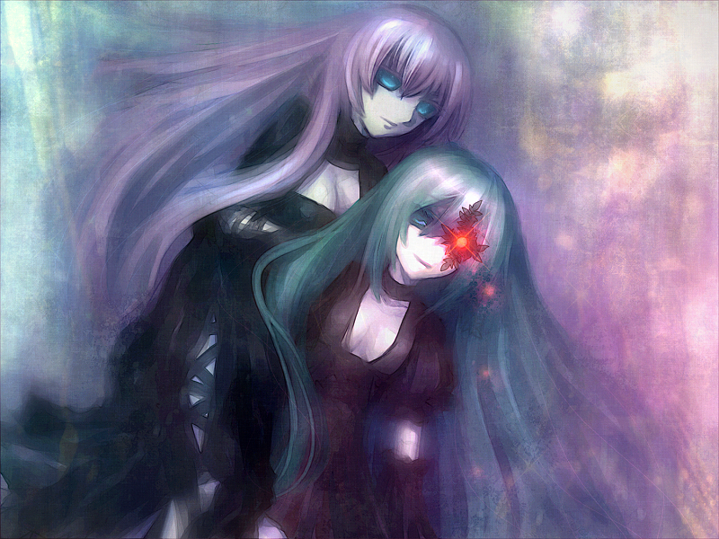 hatsune miku and megurine luka (vocaloid) drawn by io_(metronome)