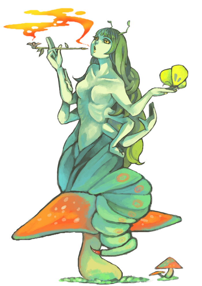 caterpillar (alice's adventures in wonderland) drawn by noja