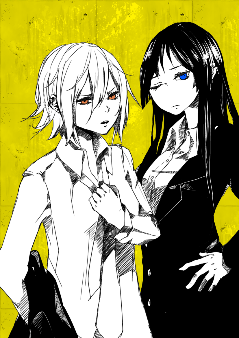 akiyama mio and tainaka ritsu (k-on!) drawn by aotsuta_warashi