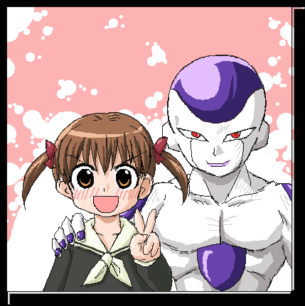 fukuzawa yumi, frieza, and final form frieza (dragon ball and 2 more) drawn by iguchi_sentarou